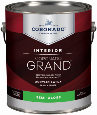 Pintura látex y base Grand Interior en uno, semibrillante, color blanco tintable, galón (paquete de 4)