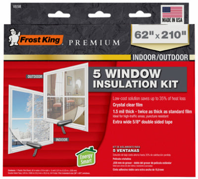 Kit de aislamiento para ventanas, resistente, XL, 62 x 210 pulgadas.