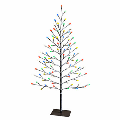 Árbol plano cubierto de nieve, LED, múltiples casquillos, 42 pulgadas