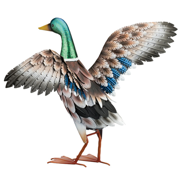Estatua de pato real de metal multicolor de 20,25 pulgadas de alto de Regal Art & Gift