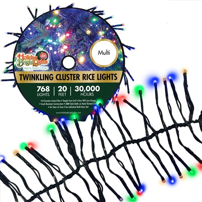 Carrete de arroz ligero Twinkling Cluster de 1504 l, verde/multicolor