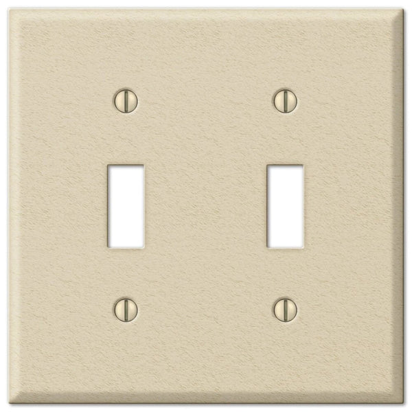 Amerelle Contractor Ivory 2 gang Stamped Steel Toggle Wall Plate 1 pk