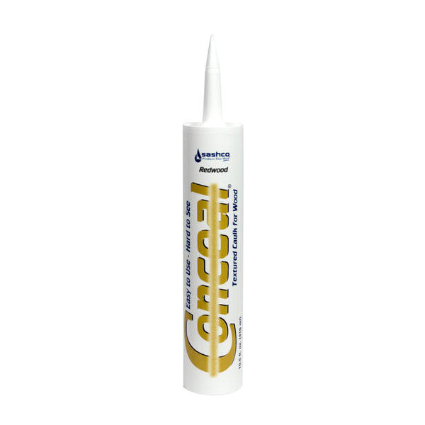 Sellador de látex acrílico para puertas y ventanas Sashco Conceal Redwood, 10,5 oz (paquete de 12)