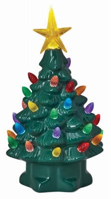 Christmas Tree, Vintage Porcelain With LED Lights, 5.5-In. (Pack of 12)