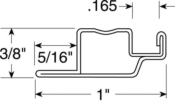 Prime-Line Screen Frame 1"W, 146" L * 5/16"W, 3/8" H X 1"W, 5/16"W 0.020 Ga Aluminum White Box of 24 (Case of 24)
