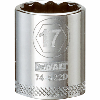 Dado métrico de 12 puntas DeWalt de 17 mm x 3/8 pulg.