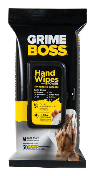 Toallitas limpiadoras Grime Boss Fiber Blend de 9,8 in de ancho x 8,2 in de largo, paquete de 30 (paquete de 12)