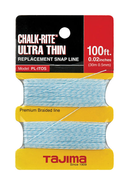 Línea trenzada ultrafina de repuesto Tajima Chalk-Rite Snap-Line de 100 pies
