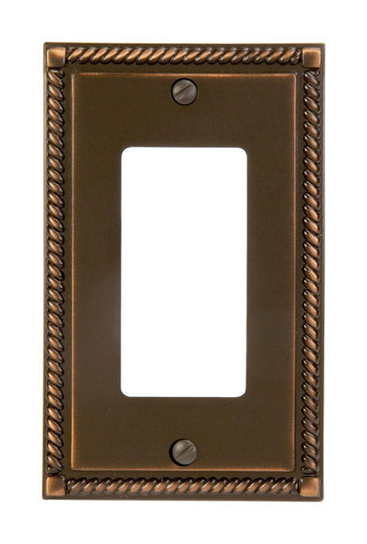 Amerelle Georgian Aged Bronze Bronze 1 gang Die-Cast Metal Rocker Wall Plate 1 pk