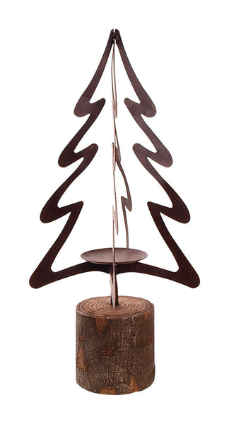Celebrations Home Tree Candle Holder Christmas Decoration Brown Metal 1 pk (Pack of 2)