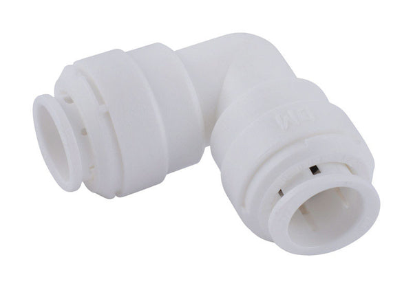 Codo de plástico de 90 grados SharkBite Quick Connect de 1/2 pulg. con conexión a presión y 1/2 pulg. con conexión a presión en D