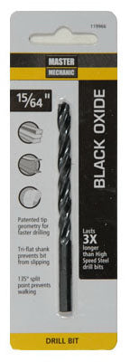 Drill Bit, Black Oxide, 15/64 x 3-7/8-In.