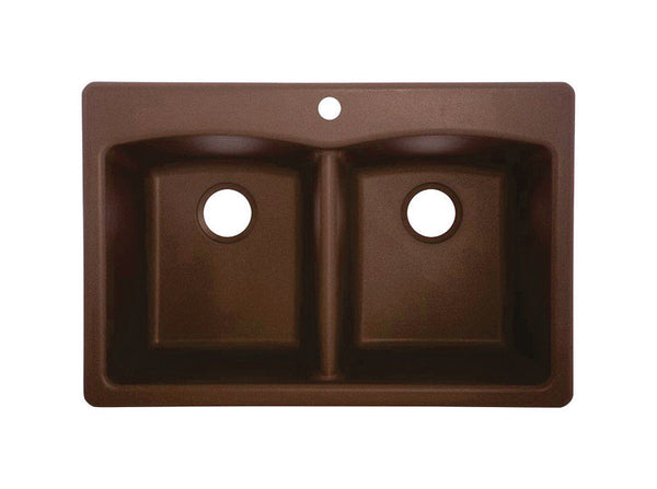 Fregadero de cocina de dos senos de granito compuesto Franke de montaje doble de 33 in de ancho x 22 in de largo