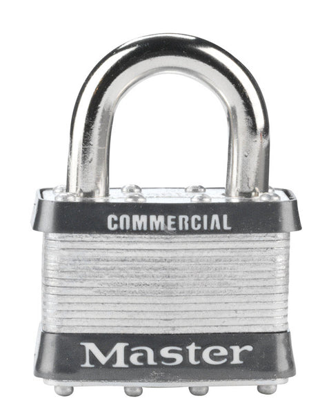 Candado de acero laminado con doble cierre Master Lock de 1-1/2 pulg. de alto x 7/8 pulg. de ancho x 2 pulg. de largo, 1 paquete con llaves iguales (paquete de 6)