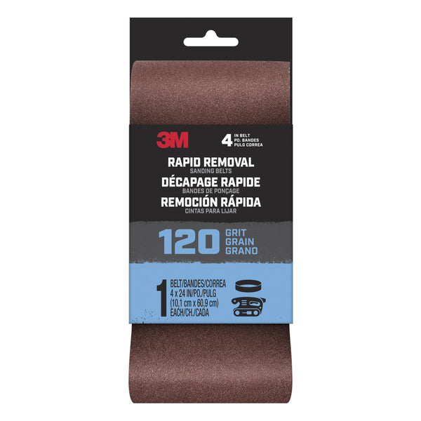 3M Rapid Removal 36 in. L x 4 in. W Aluminum Oxide Sanding Belt 120 Grit Fine 1 pc.