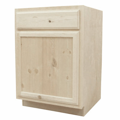 Gabinete de base, frente de pino, 24 x 34,5 pulgadas.