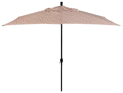 Sombrilla de lujo para patio, tela Tropics Beach/poste de aluminio, 10 x 6 pies.