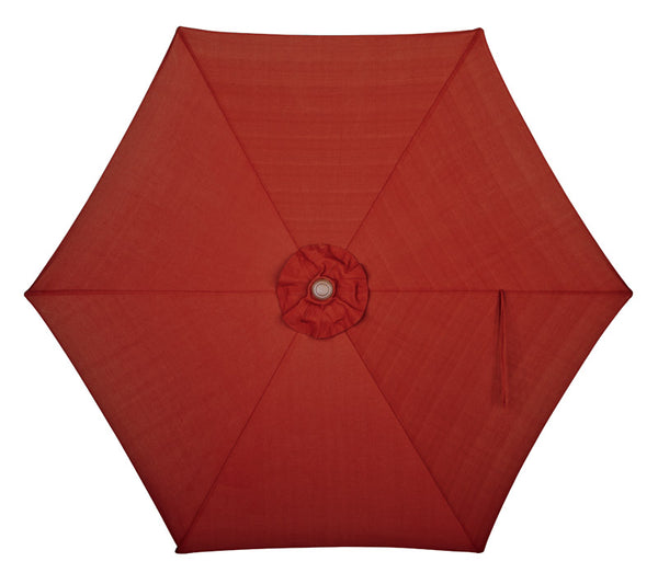 Quik Shade 9 ft. Red/White LED Patio Umbrella