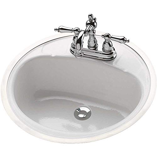 STEEL LAV 18" ROUND WHT
