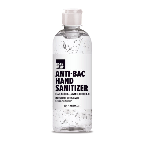 Desinfectante de manos en gel sin perfume Born Basic, 16,9 oz (paquete de 12)