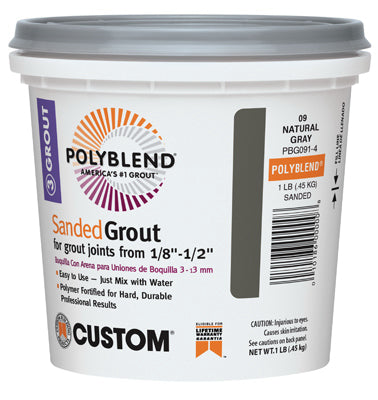 Lechada reparadora lijada, gris natural, 1 lb (paquete de 4)