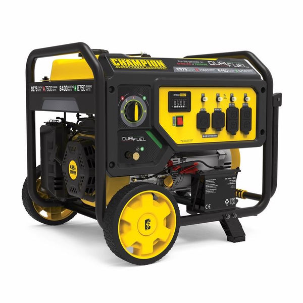 Generador portátil de gasolina o propano Champion de 7500 W y 9375 W, 240 V