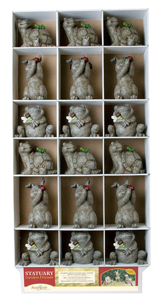 Estatua de jardín de resina multicolor de 8,5 pulgadas con forma de rana Critters With Bugs de Living Accents (paquete de 18)