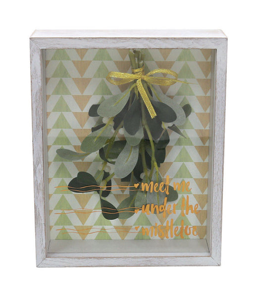 Dyno Lighted Meet Me Under the Mistletoe Shadowbox Christmas Decoration Assorted MDF 1 pk (Pack of 4)