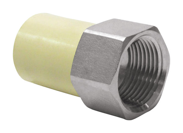 KBI 1/2 in. CTS x 1/2 in. Dia. FPT CPVC/Stainless Steel Transition Adapter