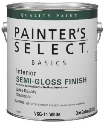 Pintura para interiores Basics, semibrillante, látex, color blanquecino, 1 galón (paquete de 4)