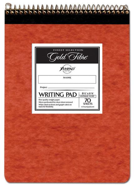 Ampad Gold Fibre 20-008 8-1/2 X 11-3/4 70 Sheet Wide Rule Ivory Writing Pad