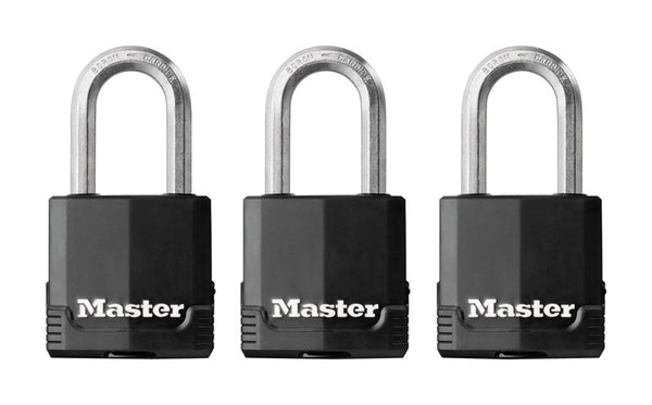 COVERED PADLOCK BLCK 3PK