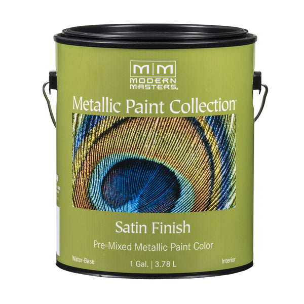 Colección de pinturas metálicas Modern Masters Pintura metálica a base de agua en dorado pálido satinado, 1 galón