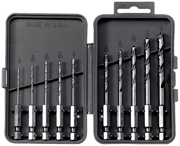 Vermont American 13137 10 Piece Quick Change Hex Shank Drill Bit Set