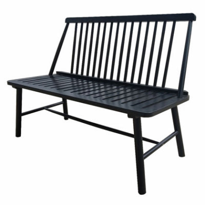 Banco de granja, madera pintada de negro, 4 pies.