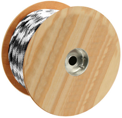 Cuerda de polipropileno, trenza sólida, negro/blanco, 5/8 pulg. x 200 pies.