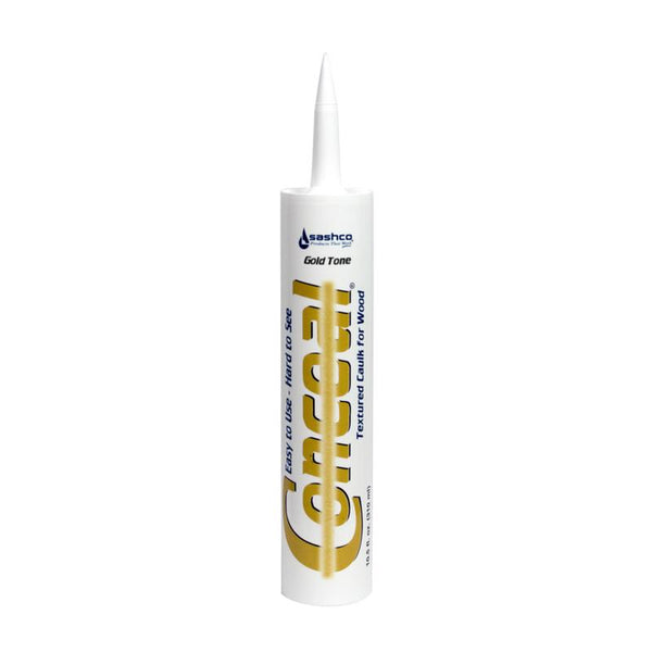 Sellador de látex acrílico para puertas y ventanas Sashco Conceal en tono dorado, 10,5 oz (paquete de 12)