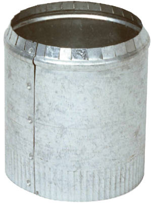 HVAC Duct Pipe Top Collar, Crimped, Galvanized, 30 Gauge, 5-In.