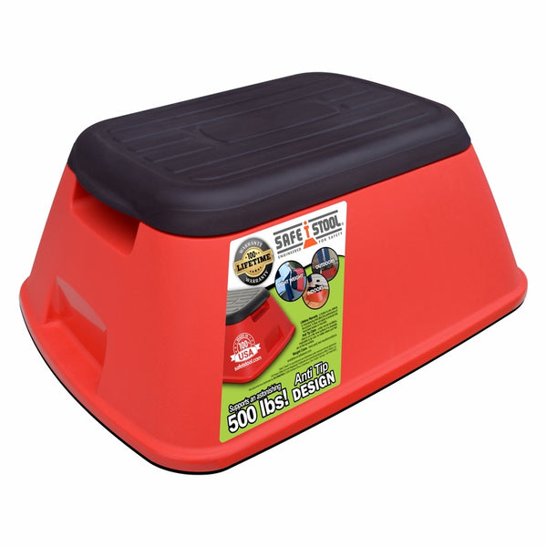 Taburete de plástico Safe-T-Stool de 7,75 pulg. de alto x 19,5 pulg. de ancho y 500 lb de capacidad.