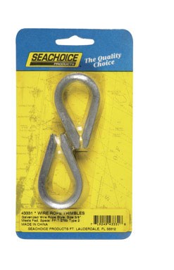 Guardacabos galvanizado en caliente Seachoice de 3/8 pulg., 2 unidades por tarjeta
