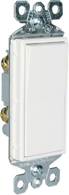 Interruptor decorativo unipolar de 15 A, 120/277 W, color blanco