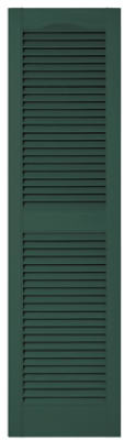 Persianas con lamas de color verde bosque de 15 x 55 pulgadas, par