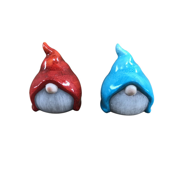 Estatua de gnomo corpulento de 5 pulgadas y multicolor de cerámica Meadowcreek (paquete de 4)