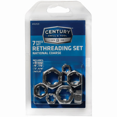 Rethreading Die Set, Right Hand, Fractional, High Carbon Alloy Steel, 7-Pc.