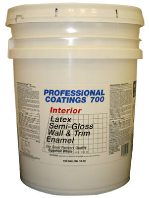 Pintura de látex semibrillante de color blanco cáscara de huevo de 5 galones de Professional Coatings