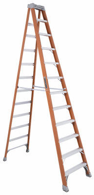 Escalera de tijera de 12 pies, fibra de vidrio, tipo IA, capacidad de carga de 300 lb