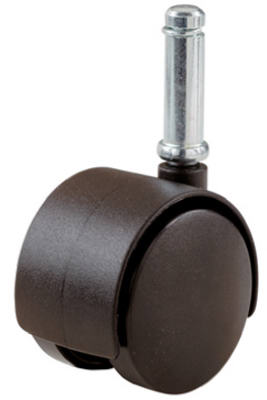 Dual-Wheel Caster, Friction Stem, Black, 2-In.