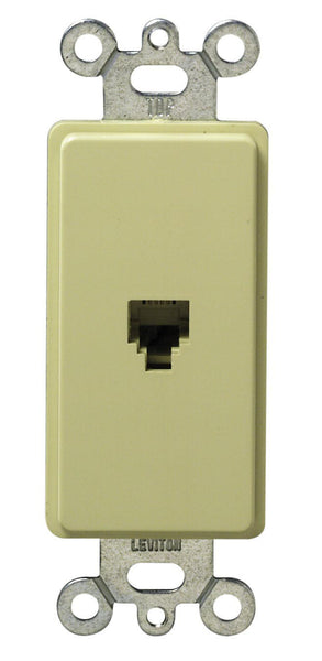 Leviton 020-40649-00i Toma de teléfono de inserción Decora 6p4c color marfil