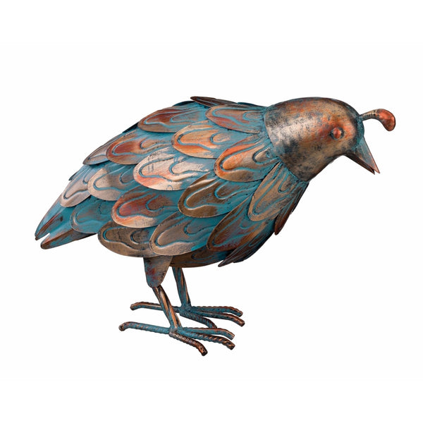 Estatua de codorniz de metal multicolor de 9 pulgadas de alto de Regal Art & Gift