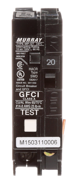 Disyuntor y GFCI de autoprueba Murray Mp120gfap 20a 1p